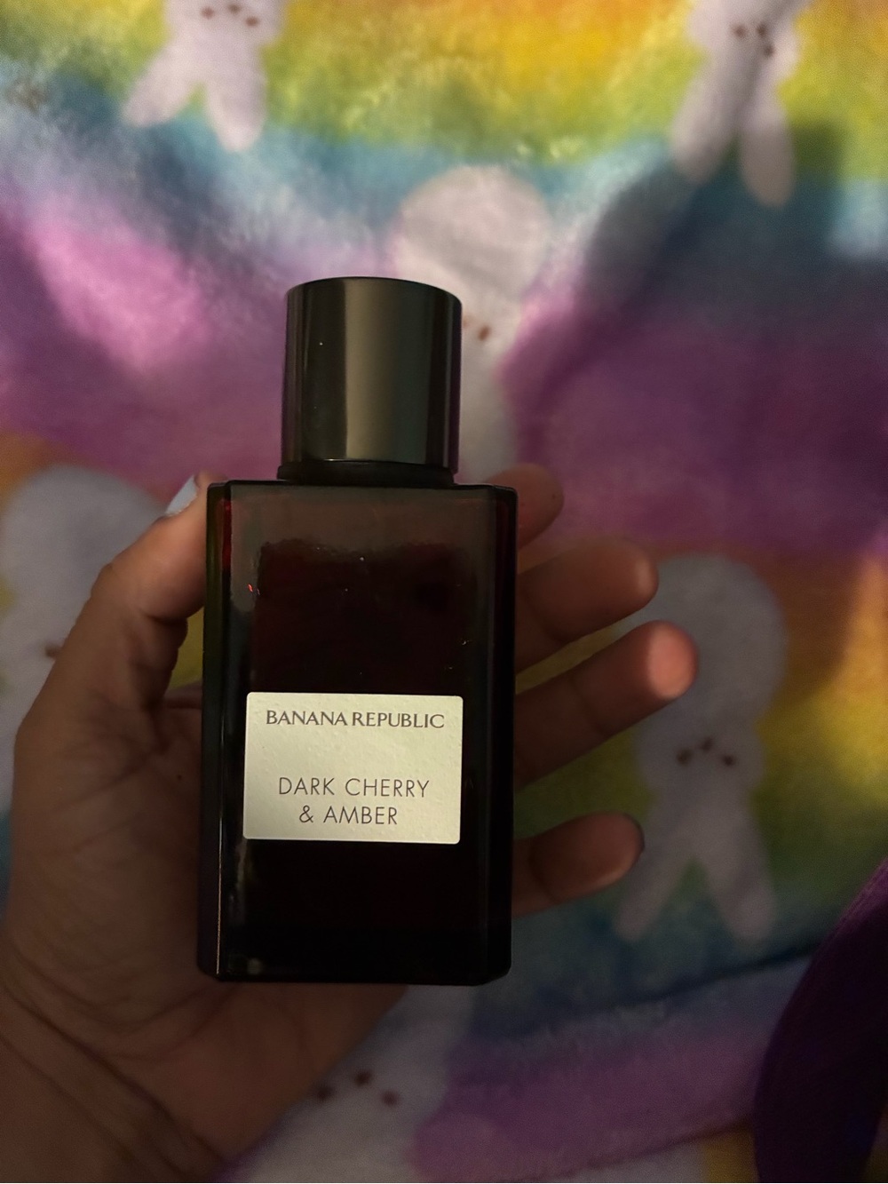 Banana Republic Dark Cherry & Amber Bottle - Deep Maroon with Black Cap